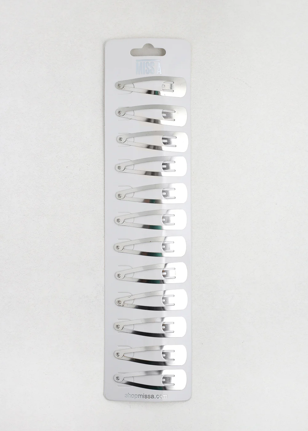 12 PCS Silver Snap Hair Clips