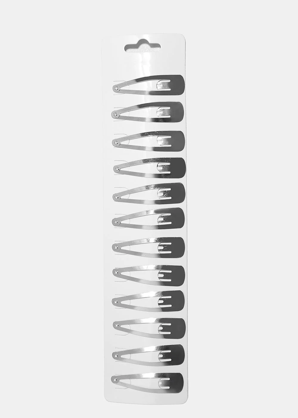 12pcs Silver Snap Hair Clip - Image 2