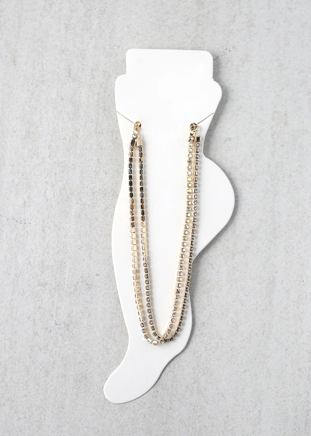 2-Layered Rhinestone Anklet - Image 4