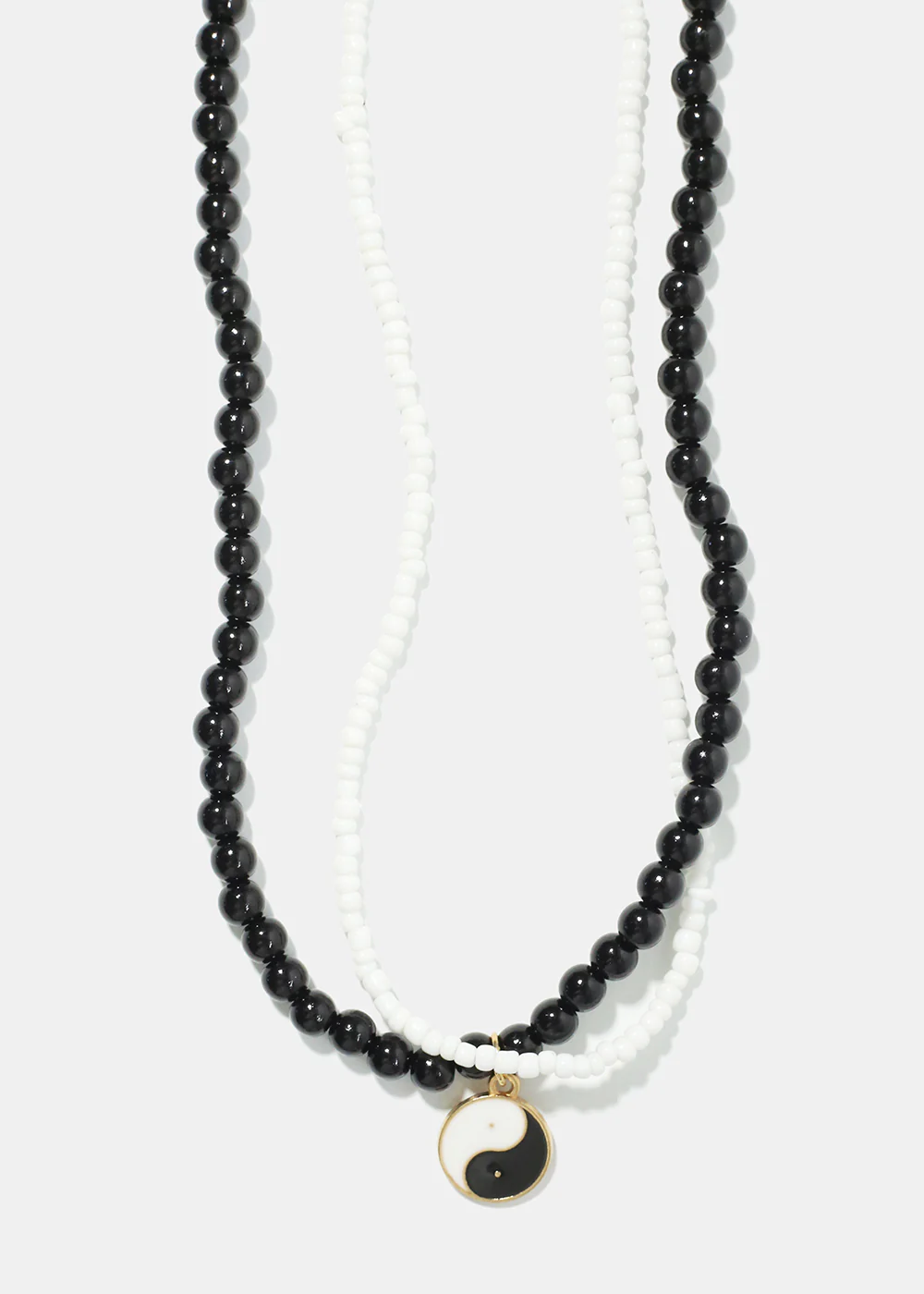 2 Layered Yin Yang Pearl & bead Necklace - Image 2