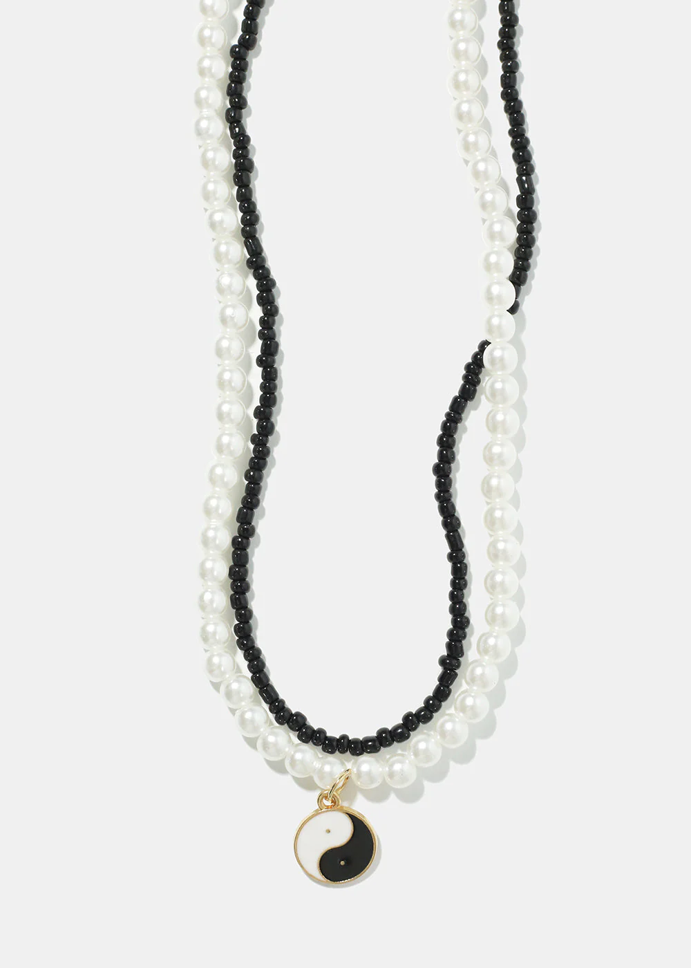 2 Layered Yin Yang Pearl & bead Necklace - Image 4