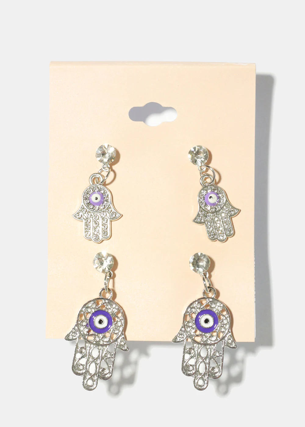 2 Pair Dangle Hamsa Hand Earrings - Image 11