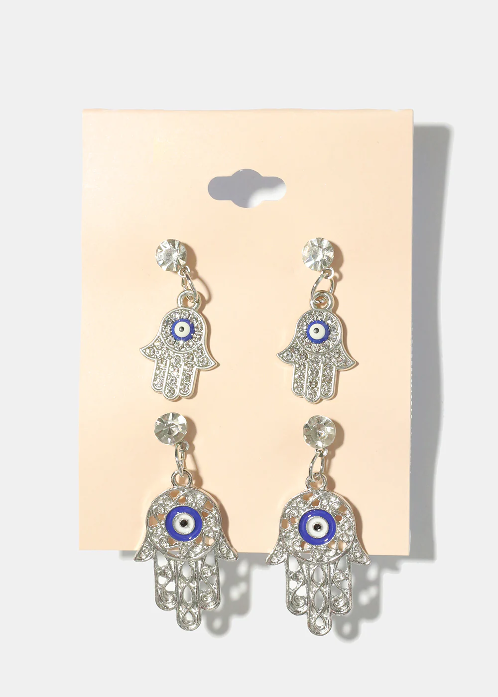2 Pair Dangle Hamsa Hand Earrings - Image 12