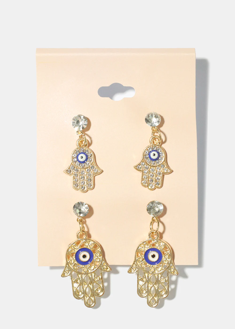 2 Pair Dangle Hamsa Hand Earrings - Image 6