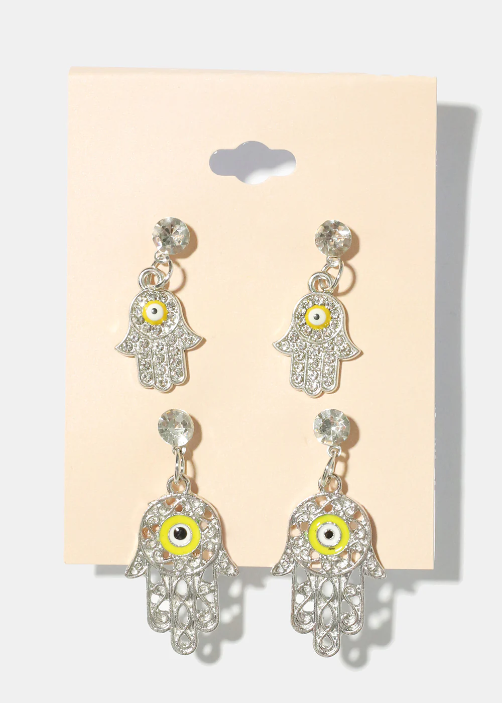 2 Pair Dangle Hamsa Hand Earrings - Image 8
