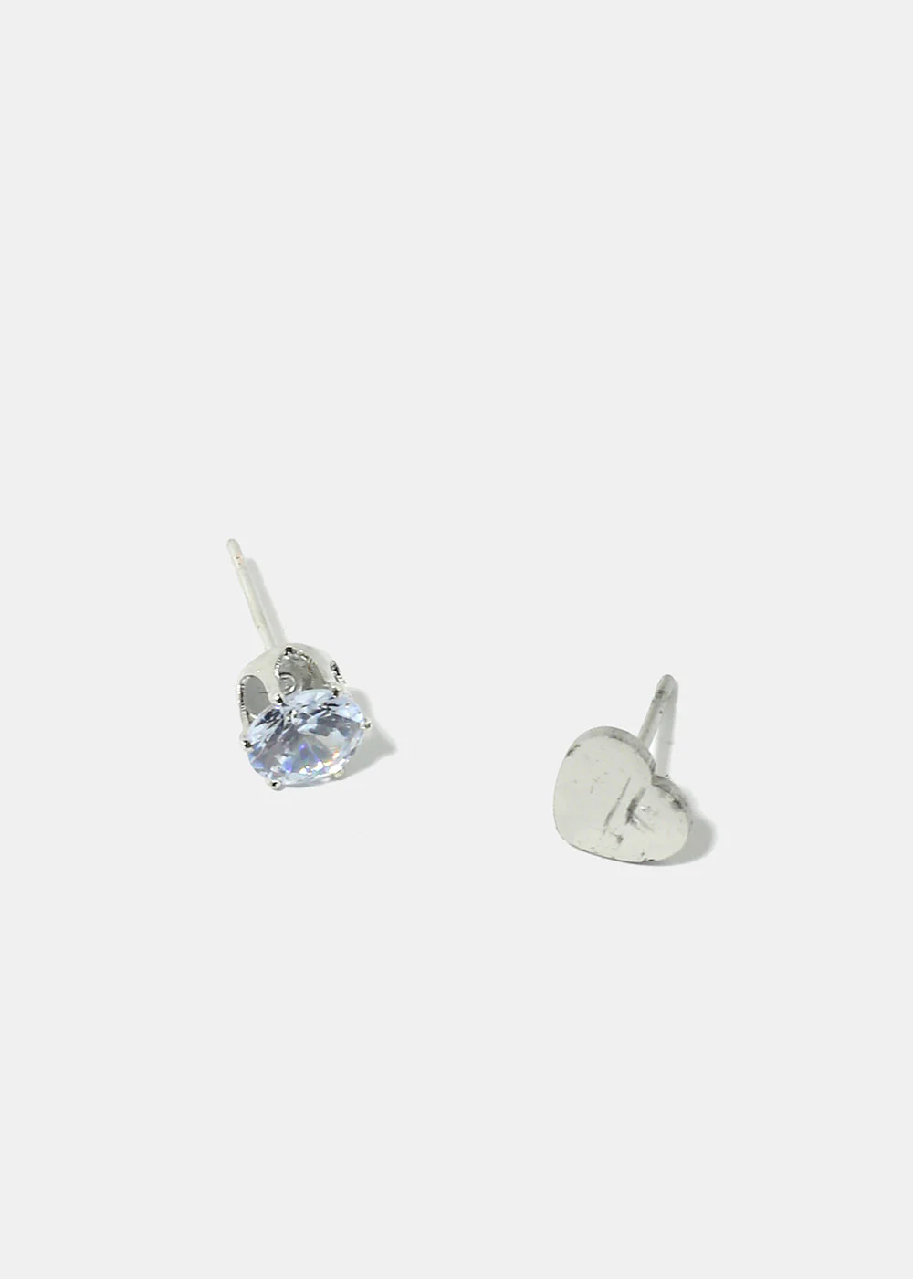 2-Pair Gemstone & Heart Stud Earrings - Image 2