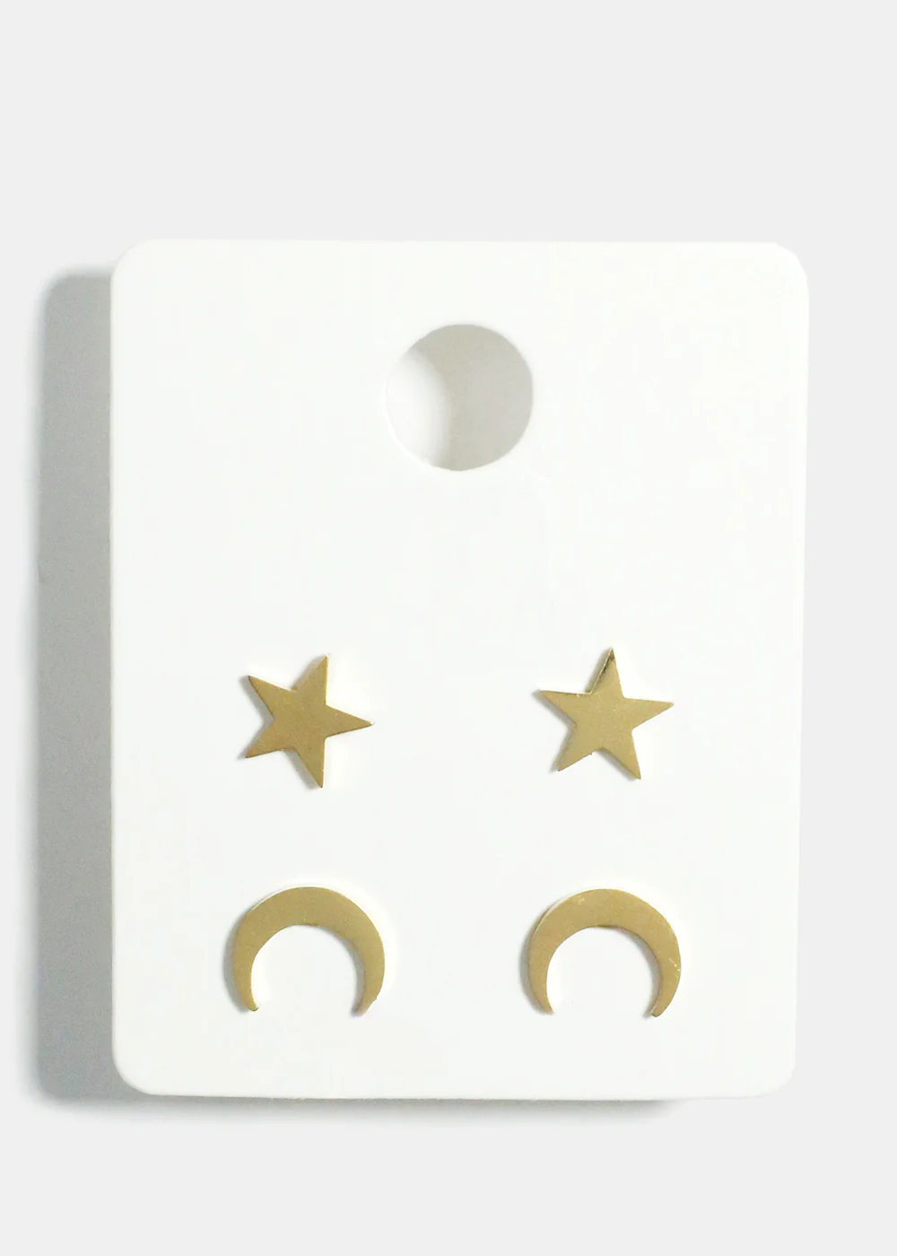 2-Pair Star & Moon Stud Earrings - Image 2