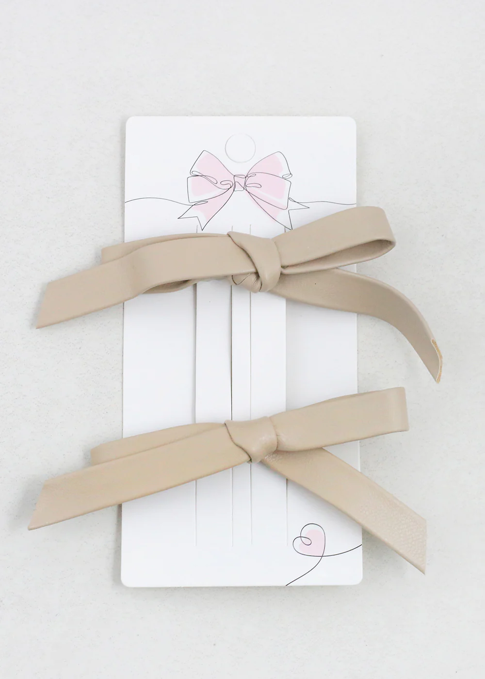2 PC Chic Faux Leather Bow Hairclip - Image 3