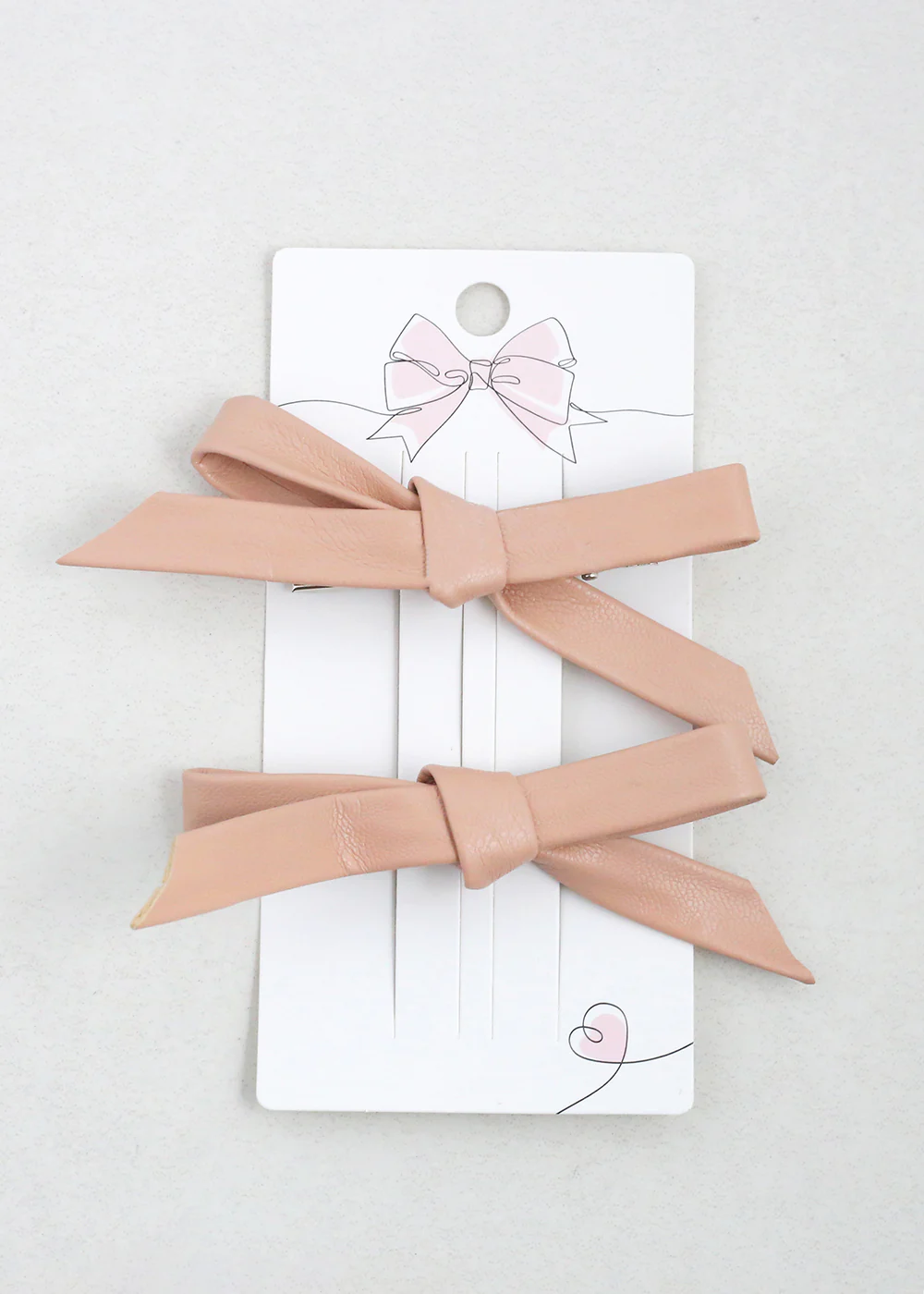 2 PC Chic Faux Leather Bow Hairclip - Image 4