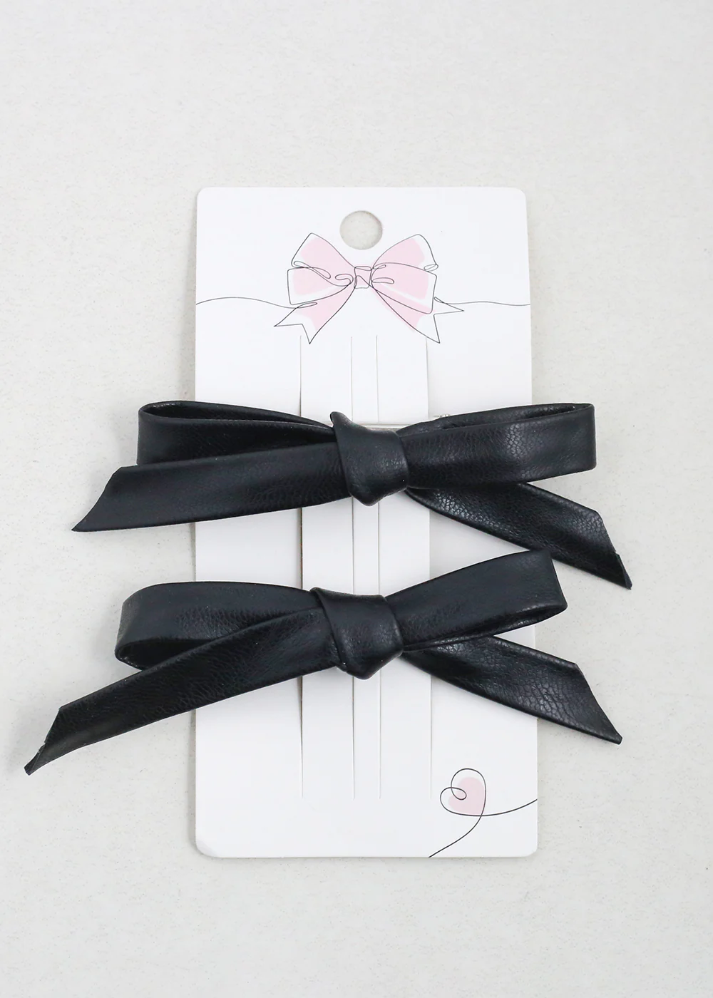 2 PC Chic Faux Leather Bow Hairclip - Image 5