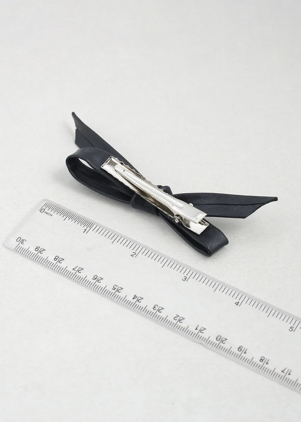 2 PC Chic Faux Leather Bow Hairclip - Image 6