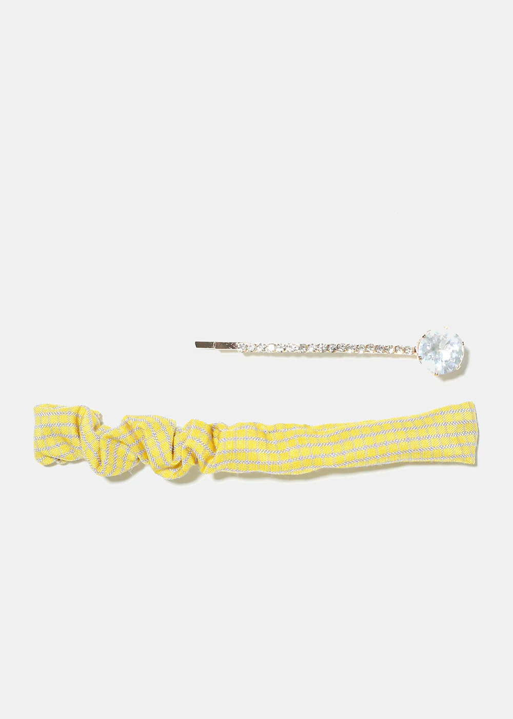 2 Piece Plaid & Gemstone Hair Pins - Image 4