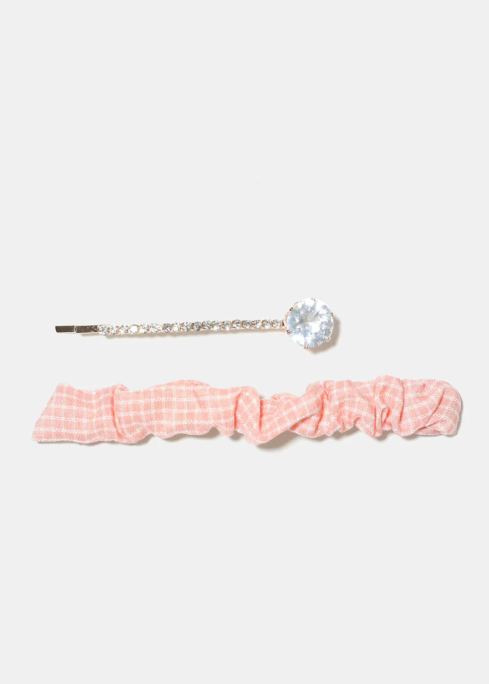 2 Piece Plaid & Gemstone Hair Pins - Image 5