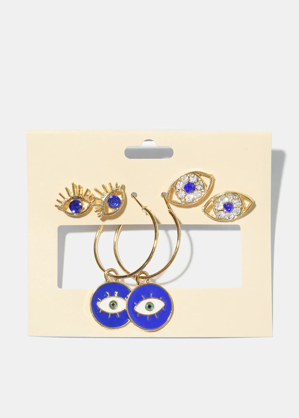 3 Pair Evil Eye Earrings - Image 2