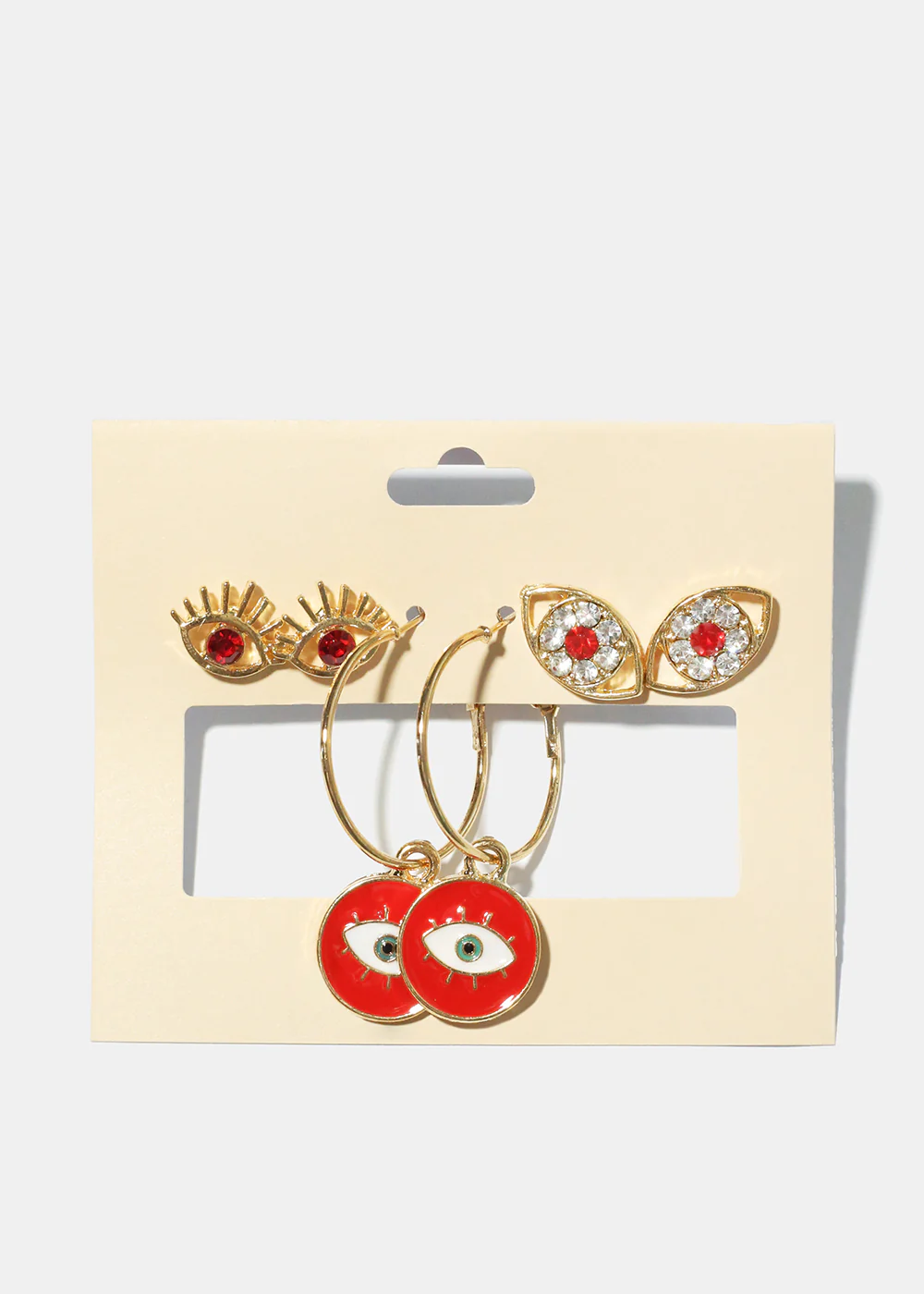 3 Pair Evil Eye Earrings - Image 3