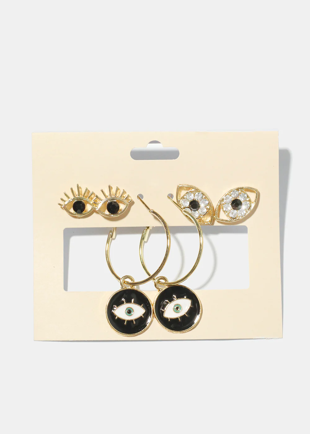 3 Pair Evil Eye Earrings - Image 4