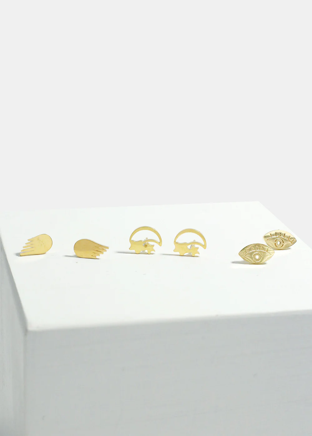 3-Pair Eye & Wings Stud Earrings - Image 2
