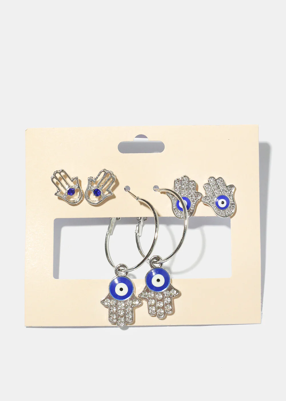 3 Pair Hamsa Hand Earrings - Image 7