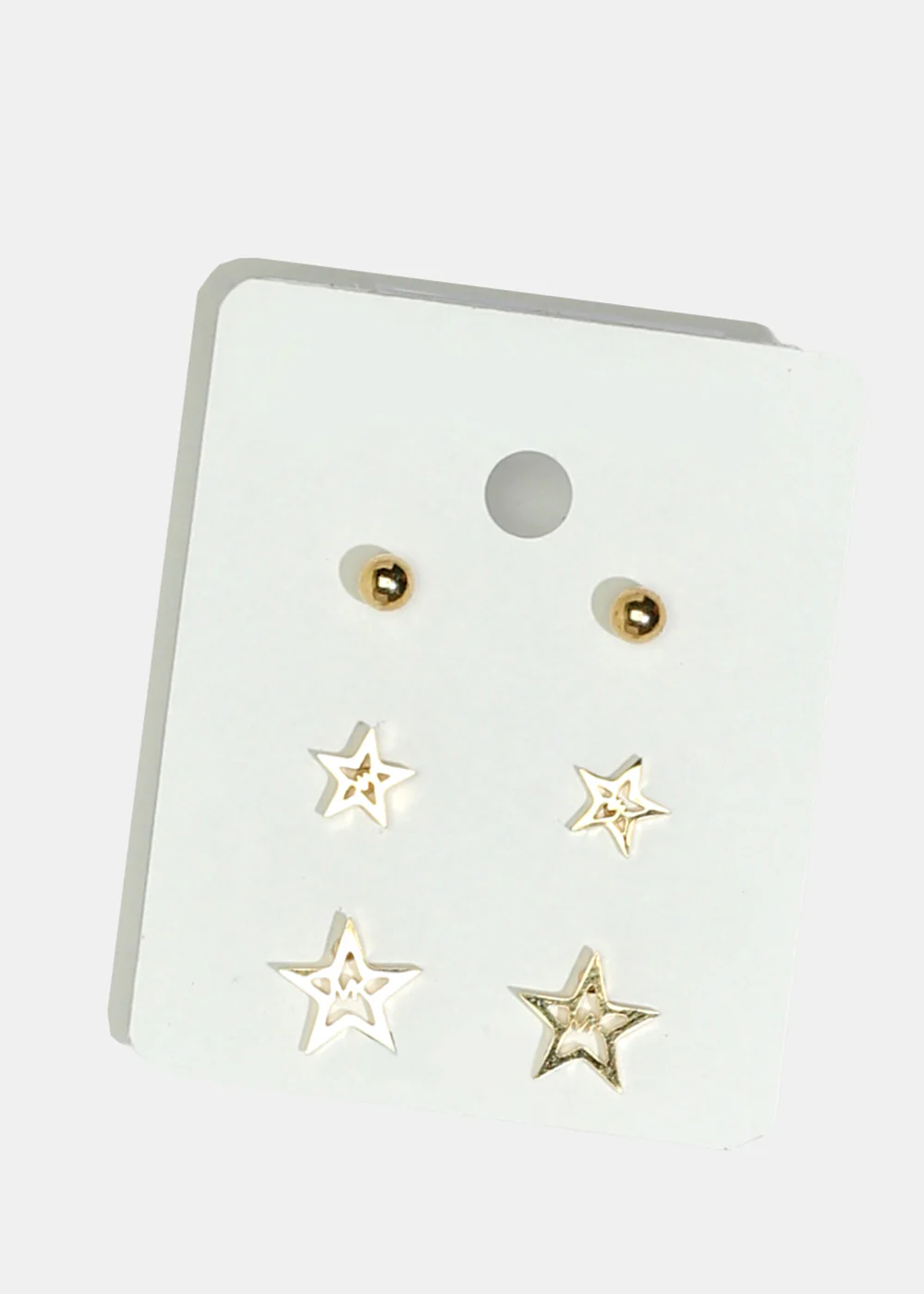 3-Pair Star Stud Earrings