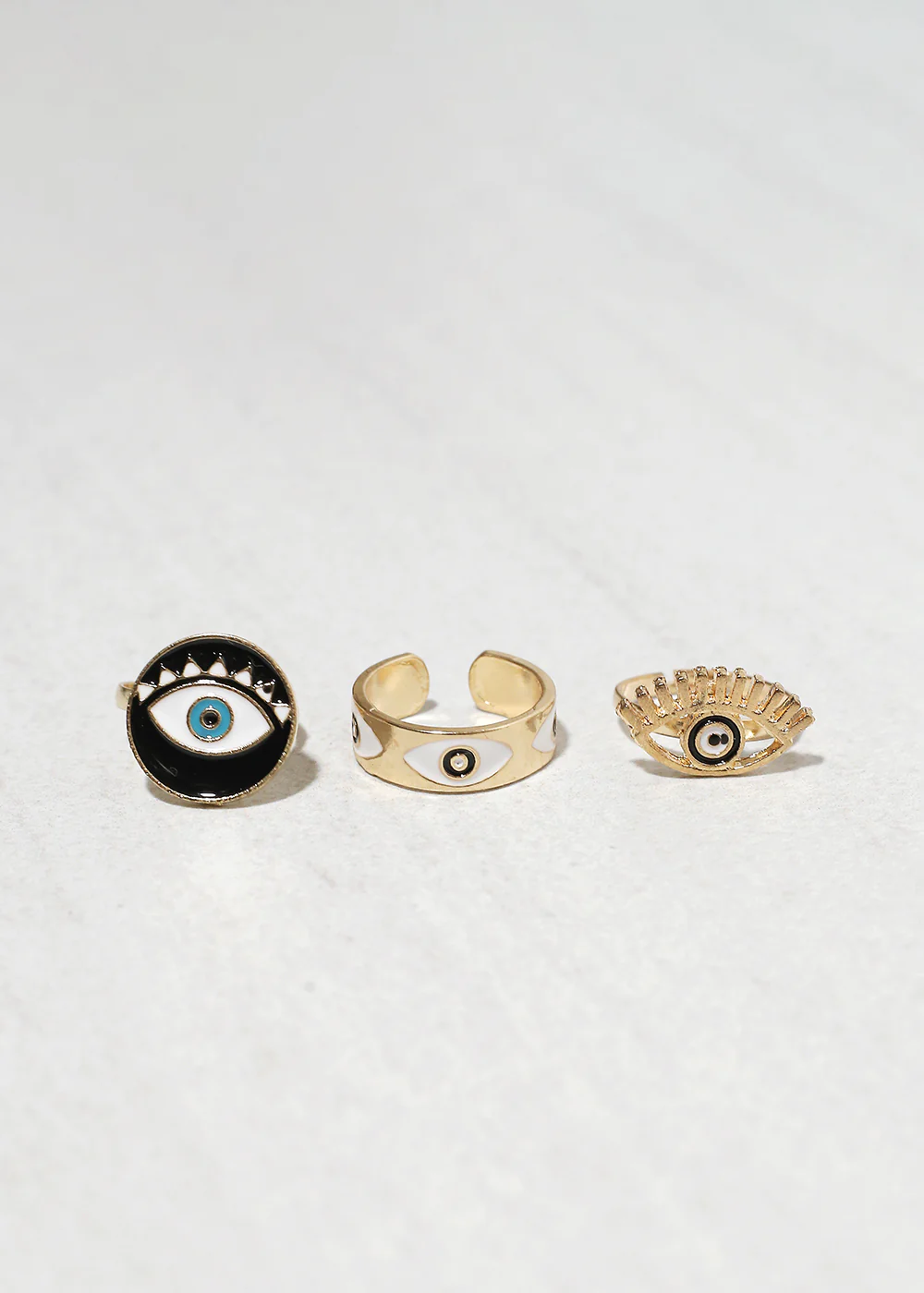 3 Piece Evil Eye Ring Set - Image 2