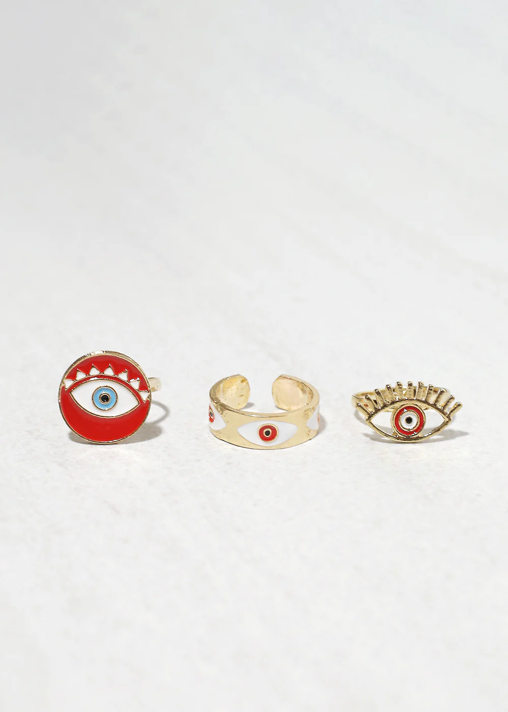 3 Piece Evil Eye Ring Set - Image 3