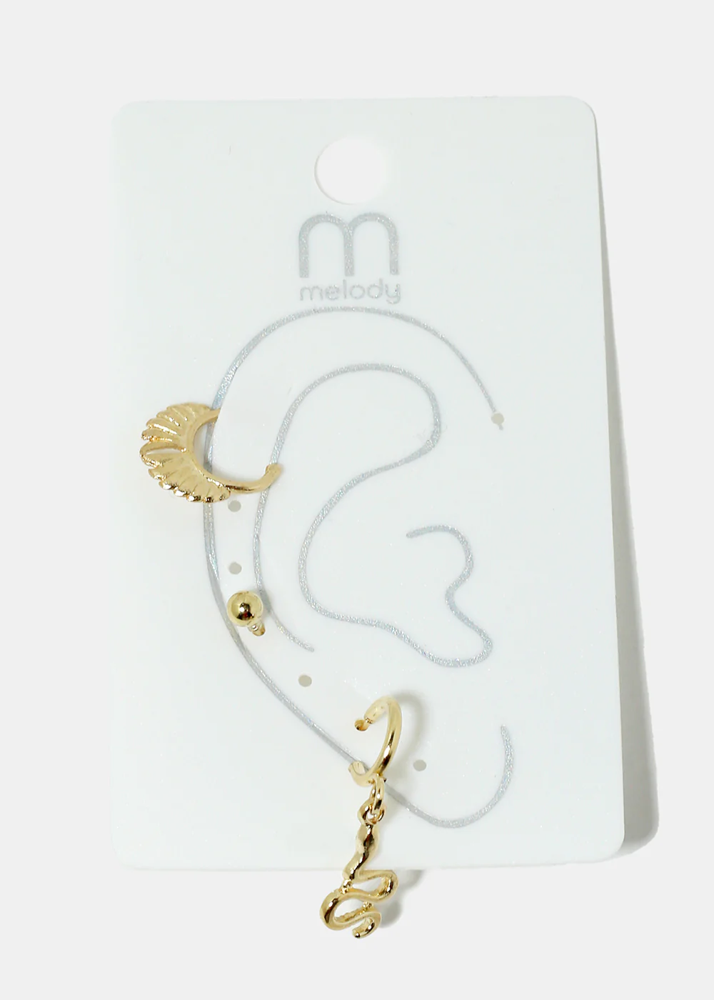 3-Piece Snake & Cuff Earrings