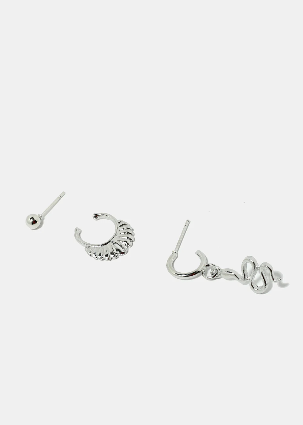 3-Piece Snake & Cuff Earrings - Image 2