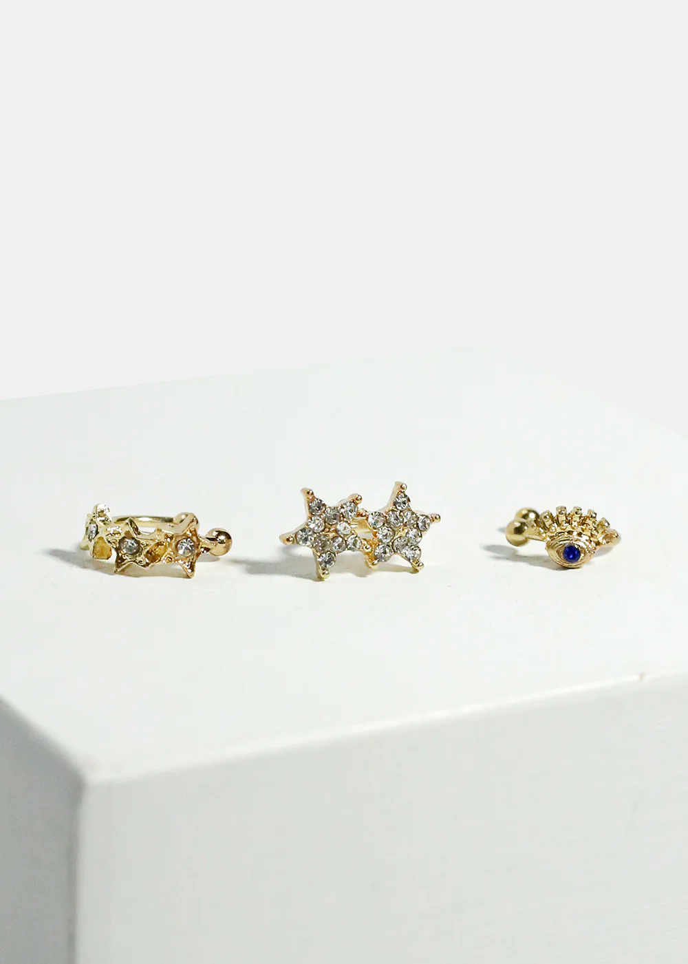 3-Piece Star & Eye Cuff Earrings - Image 2