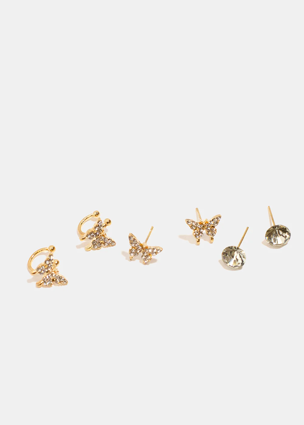 4-Pair Butterfly & Gemstone Earrings - Image 2