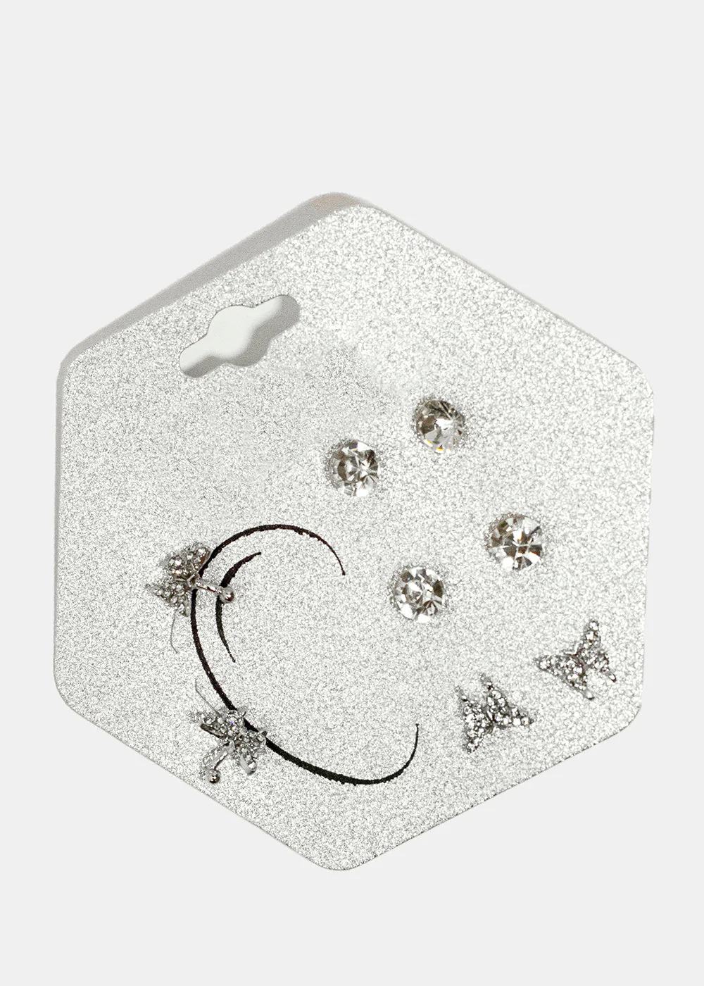 4-Pair Butterfly & Gemstone Earrings - Image 3