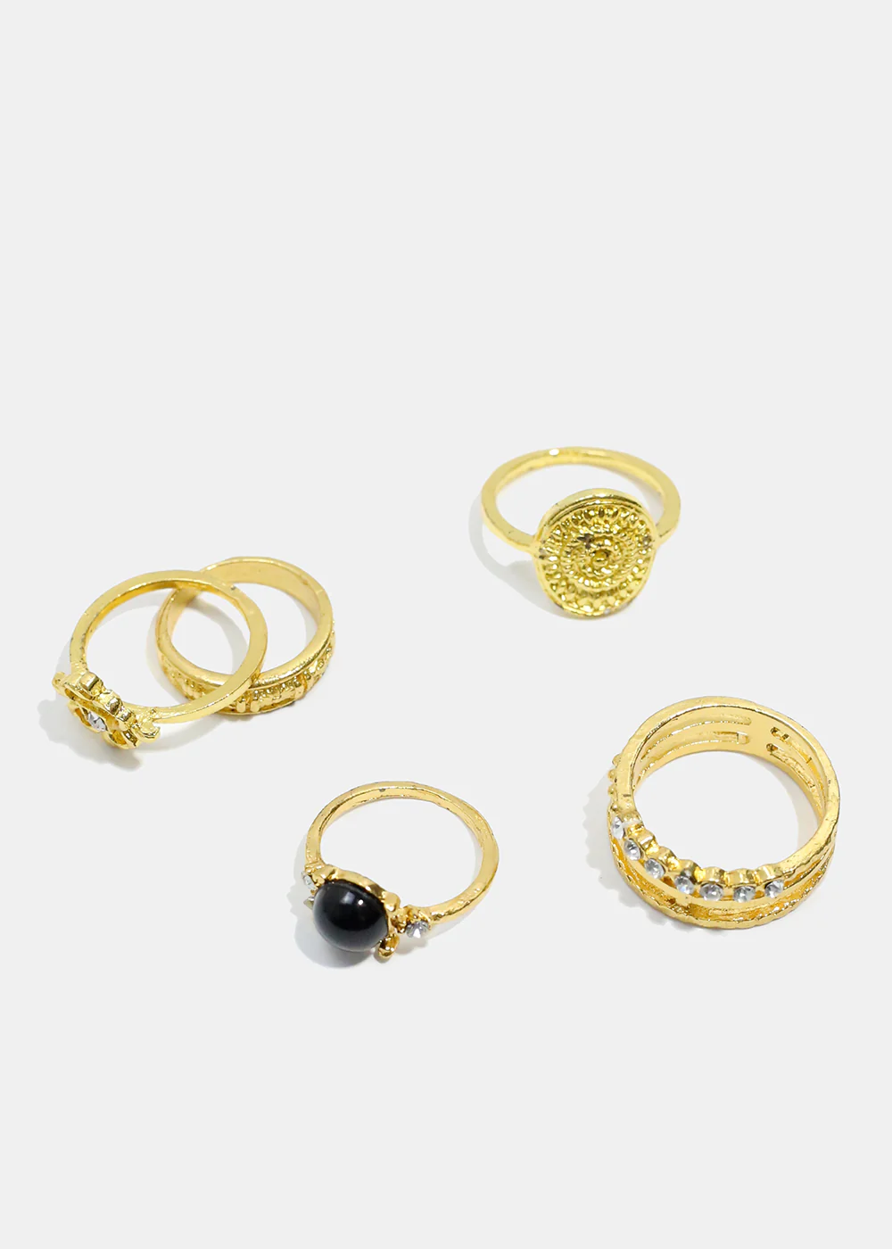 5-Piece Stone & Rhinestone Toe Rings - Image 2