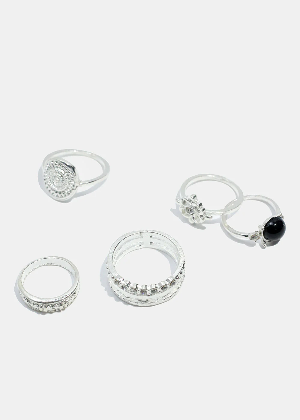 5-Piece Stone & Rhinestone Toe Rings - Image 3