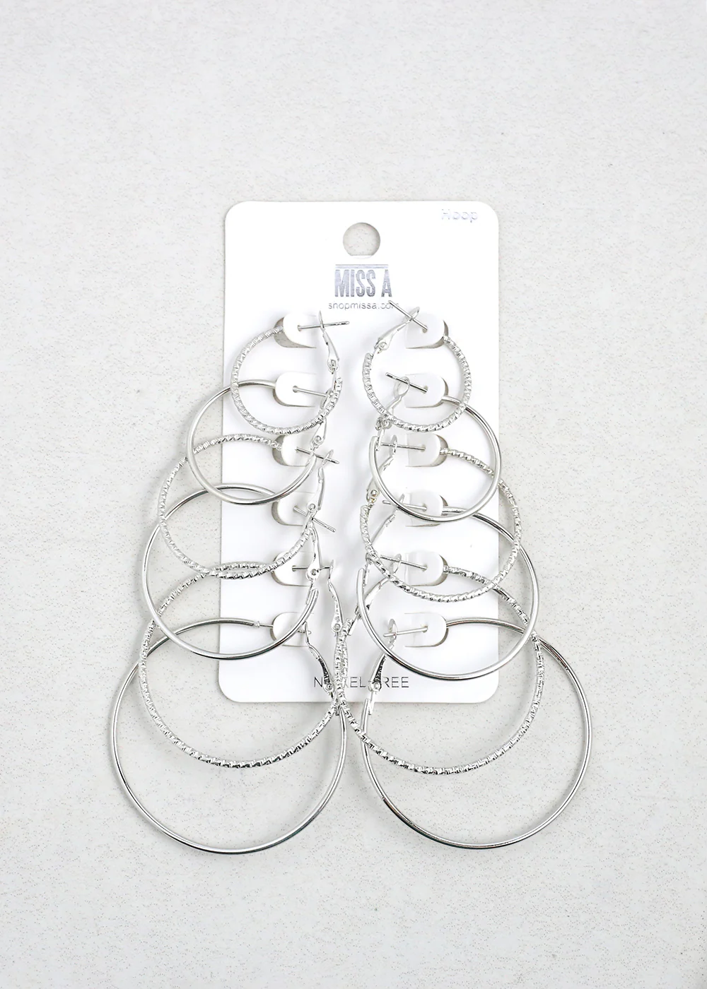 6 Pair Hoop Earring Set
