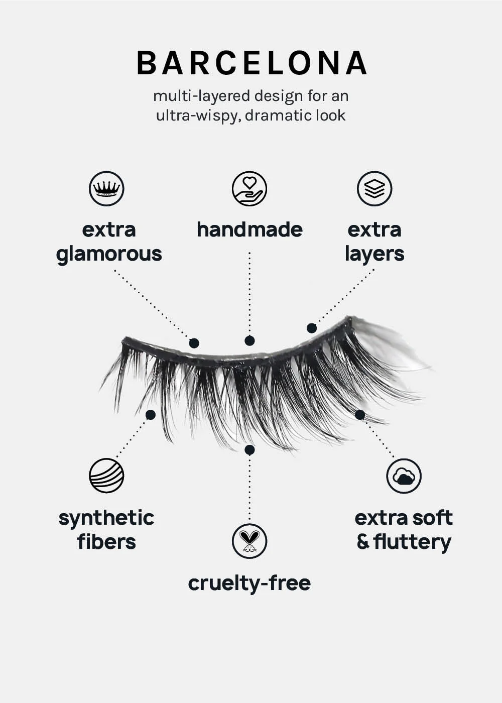 A+ Glam 3D Faux Mink Lashes - Barcelona - Image 3