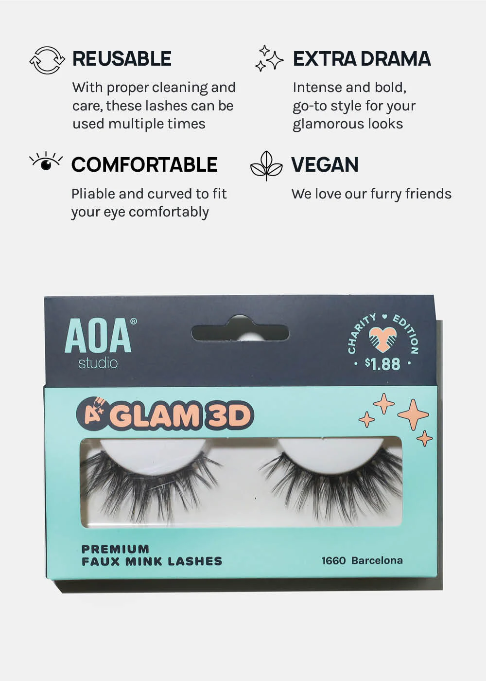A+ Glam 3D Faux Mink Lashes - Barcelona - Image 4