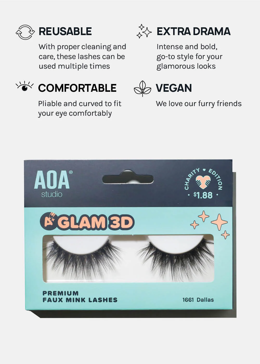 A+ Glam 3D Faux Mink Lashes - Dallas - Image 4
