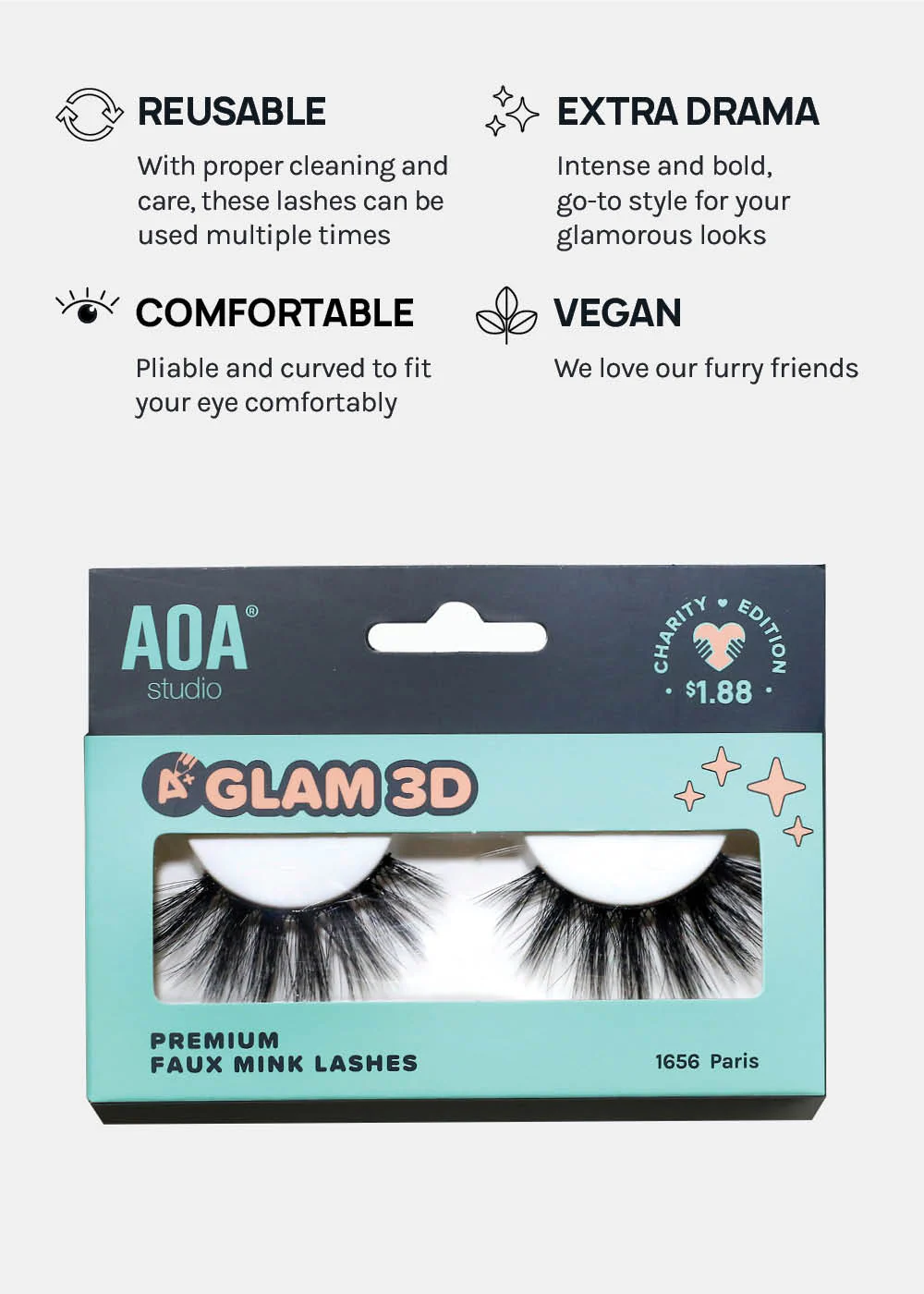 A+ Glam 3D Faux Mink Lashes - Paris - Image 4