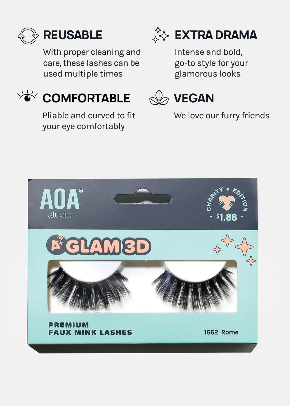 A+ Glam 3D Faux Mink Lashes - Rome - Image 4