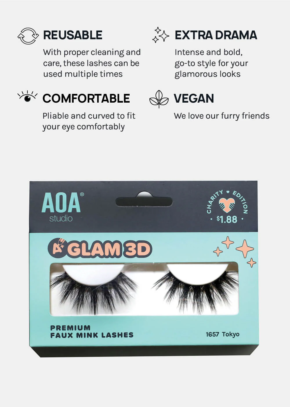 A+ Glam 3D Faux Mink Lashes - Tokyo - Image 4