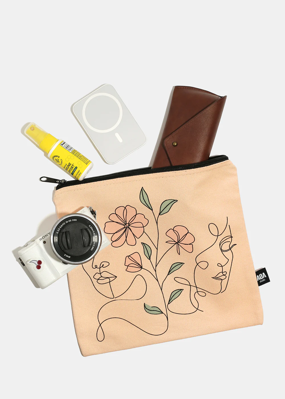 A+ Large Canvas Bag - Floral Girls Sketch - Image 2