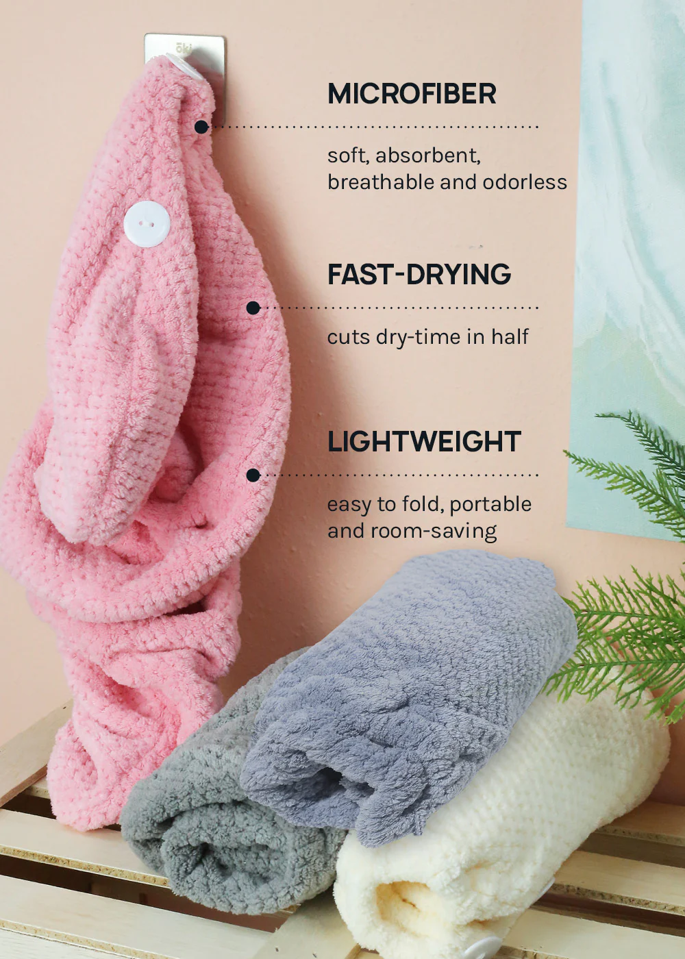 A+ Microfiber Hair Turban Towel - Image 12