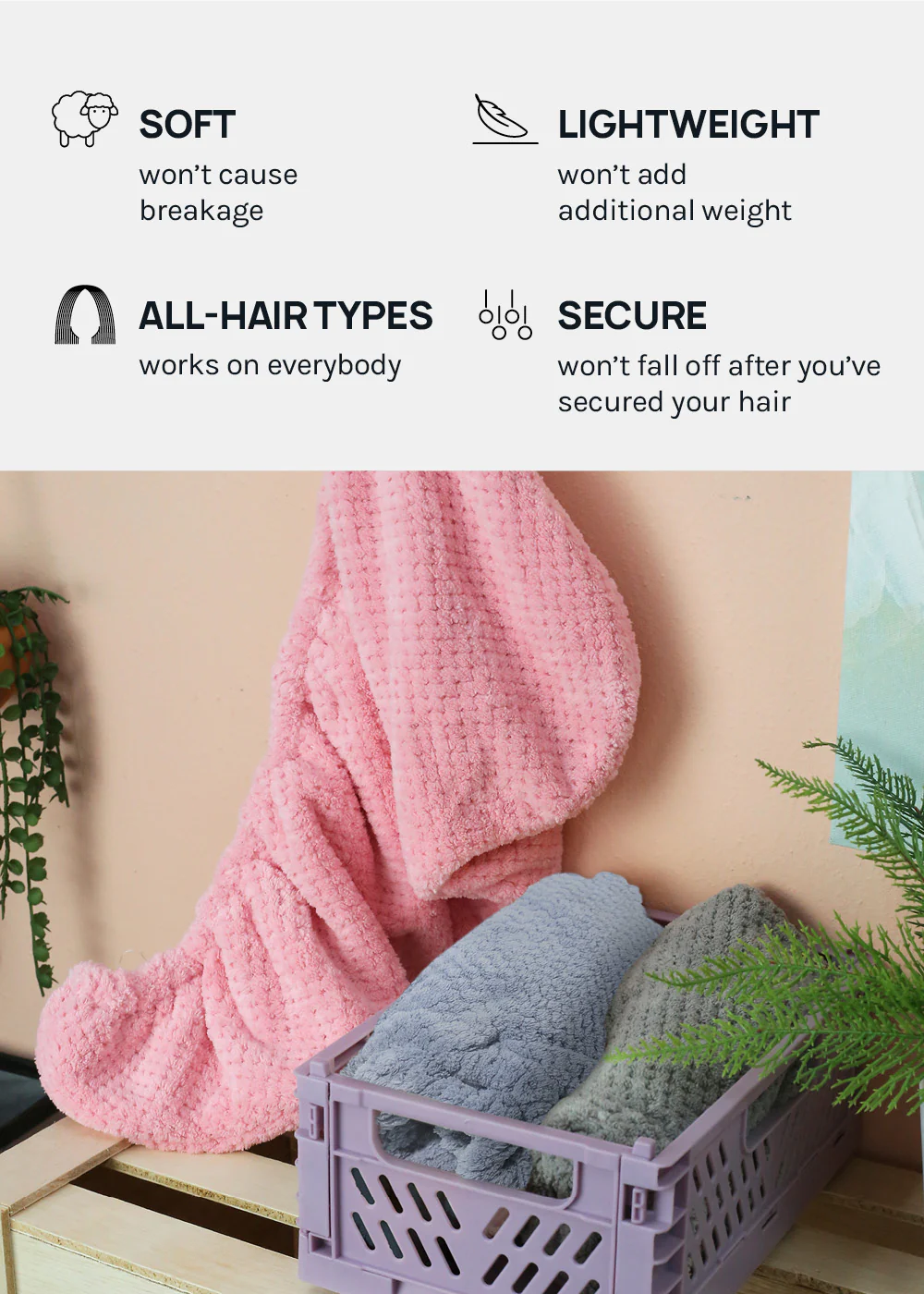 A+ Microfiber Hair Turban Towel - Image 6