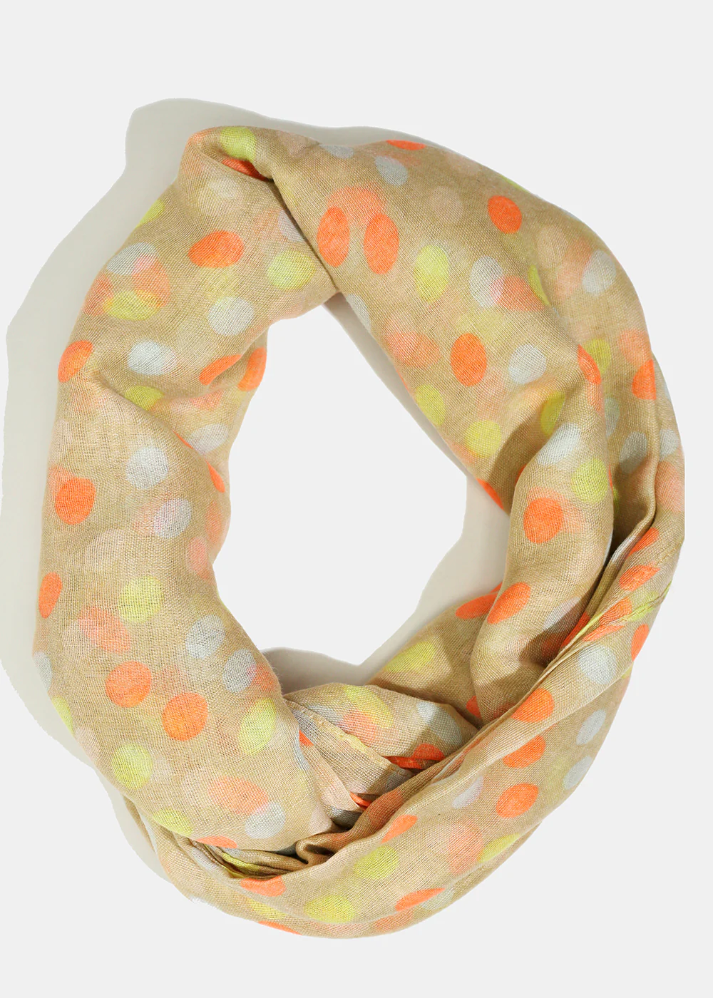A+ Polka Dots Beige Lightweight Scarf