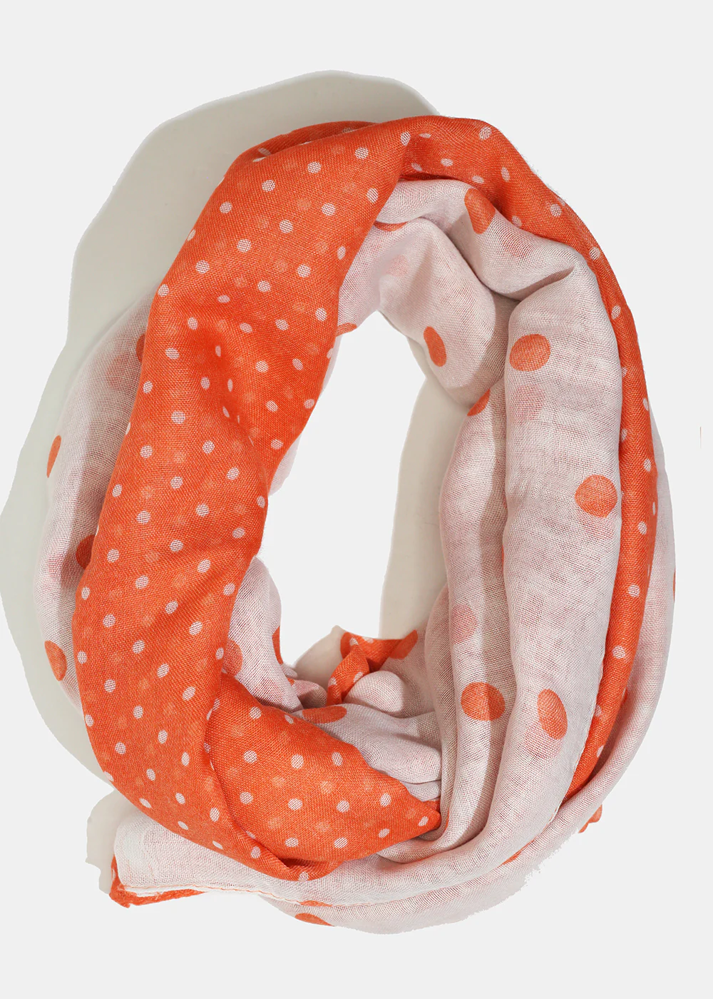A+ Polka Dots Coral Lightweight Scarf