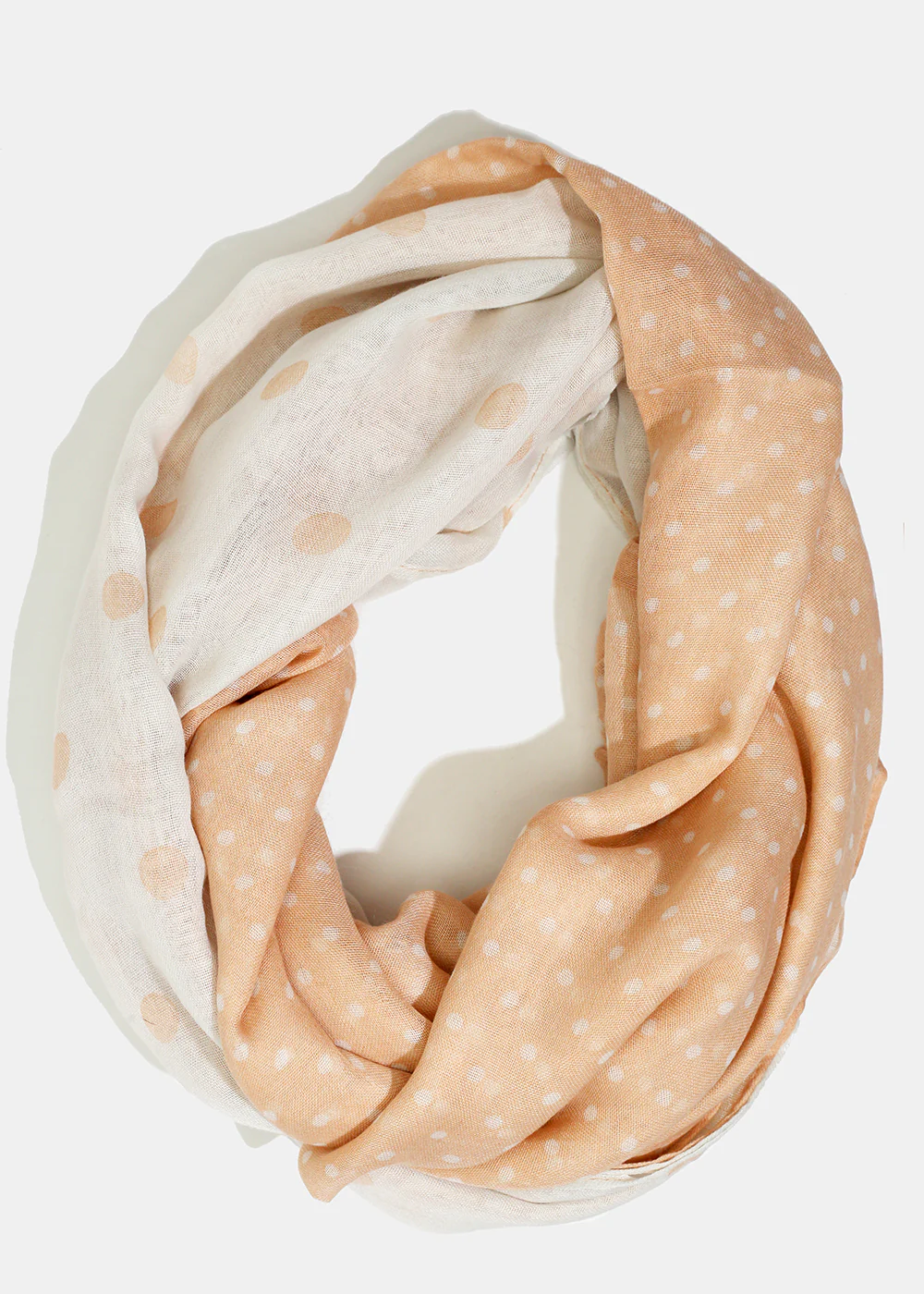 A+ Polka Dots Peach Lightweight Scarf