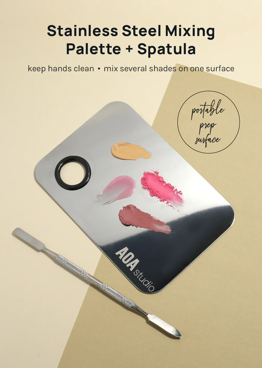 A+ Stainless Steel Mixing Palette and Spatula - Image 2