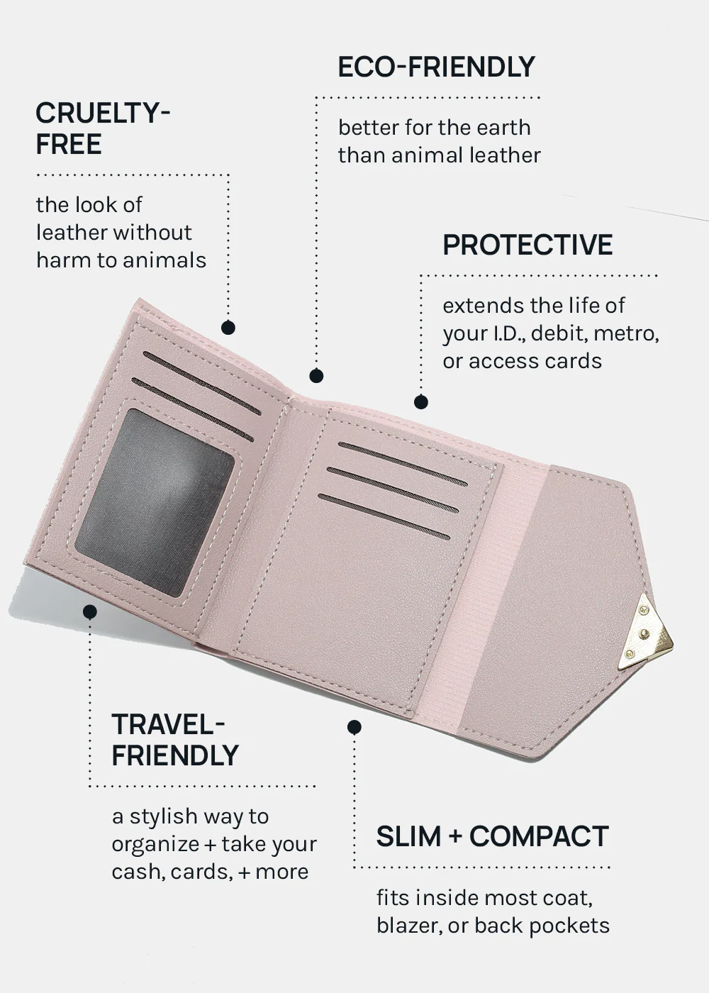 A+ Vegan Leather ID Holder Wallet - Image 3
