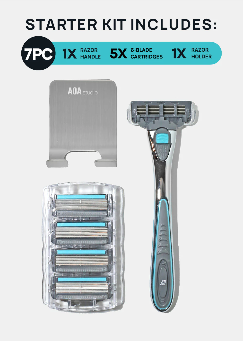 A2 Men's 6-Blade Razor Starter Kit - Image 2