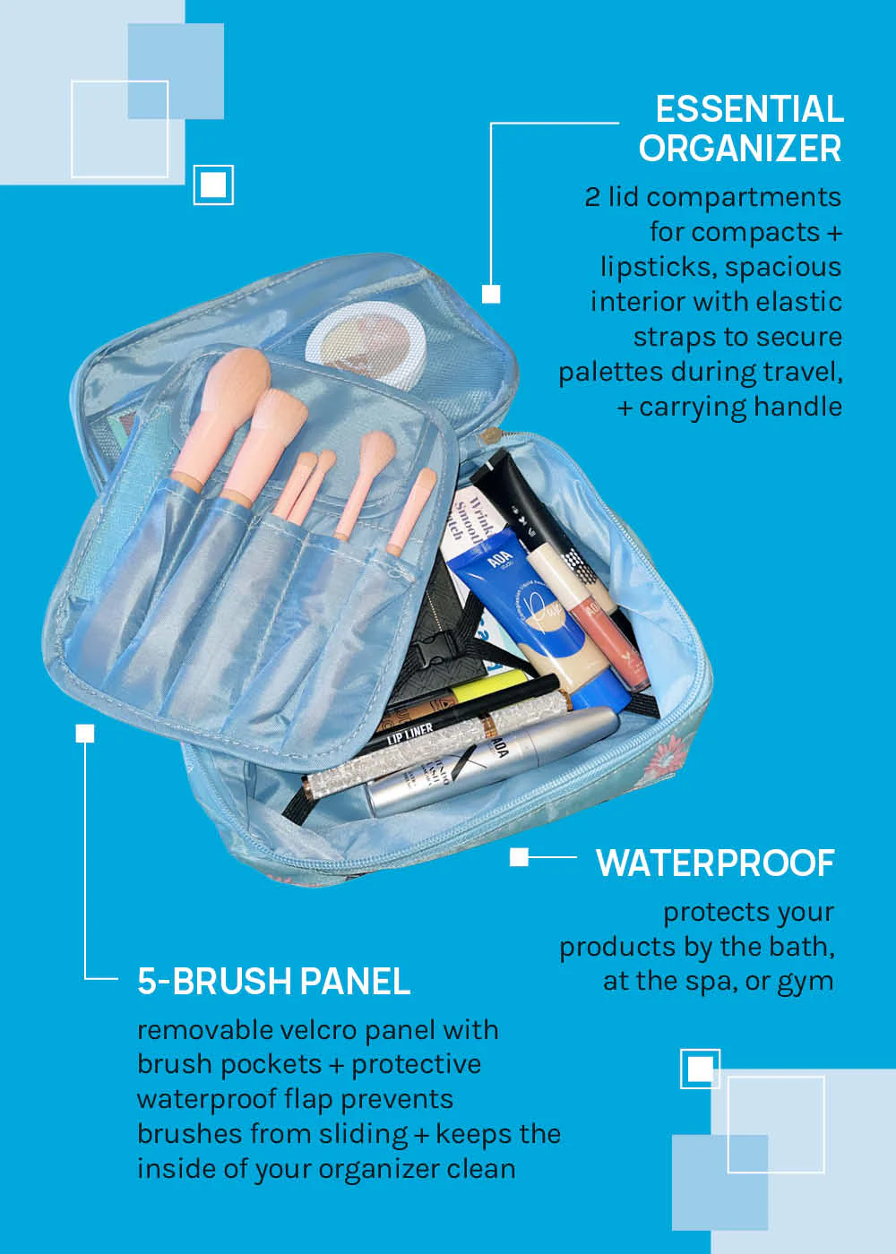 a2o Lab Floral Travel Vanity Case - Image 3