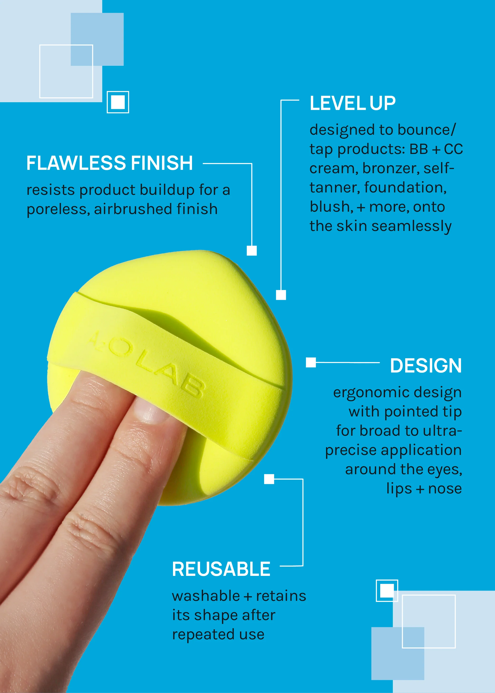 a2o Lab Silky Cloud Sponge – Lime - Image 5